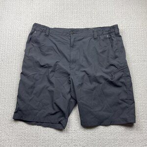 Wrangler Performance Zip Cargo Shorts Mens 42 Gray Relaxed Fit Nylon Blend